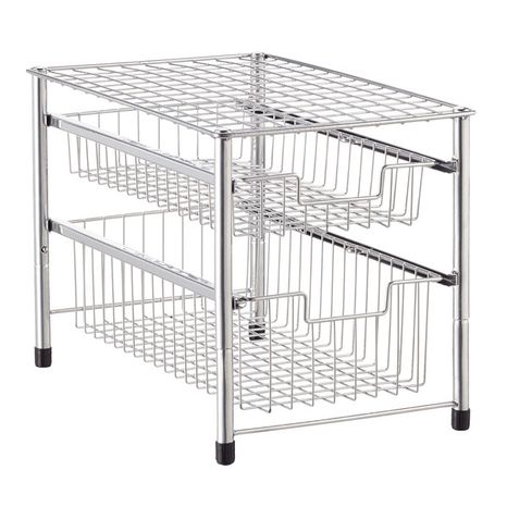 The Container Store Double Drawer Wire Pull-Out Cabinet Organizer - 10-5/8" x 16-1/2" x 11-3/4"