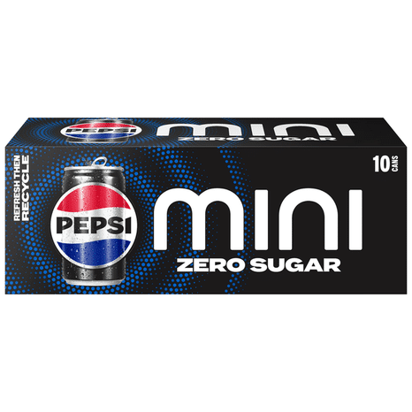 Pepsi Zero Sugar Mini Soda Cola 7.5 Fl Oz 10 Count