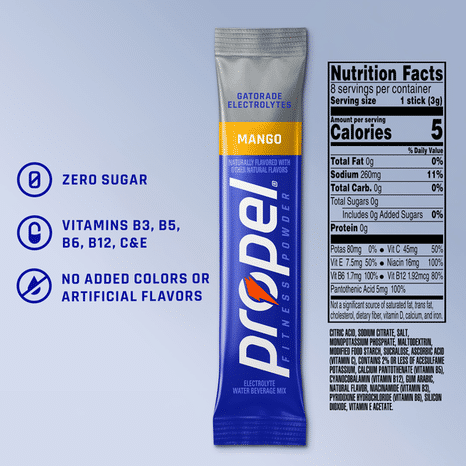 Propel Zero Sugar Mango Electrolyte Powder Drink Mix
