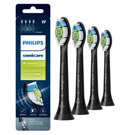 Philips Sonicare Sonicare DiamondClean replacement toothbrush heads, HX6064/95, BrushSync™ technology, Black