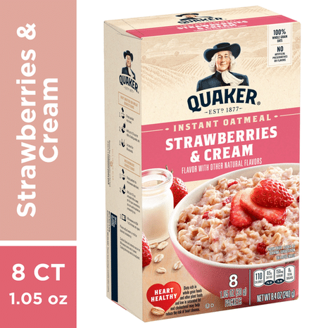 Quaker Instant Oatmeal, Strawberries & Cream - Pack