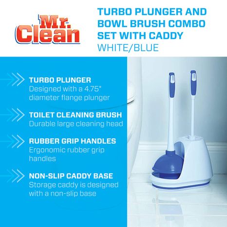 Mr. Clean Toilet Bowl Brush And Plunger Set