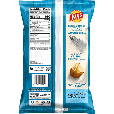 Lay's Potato Chips, Salt & Vinegar Flavored