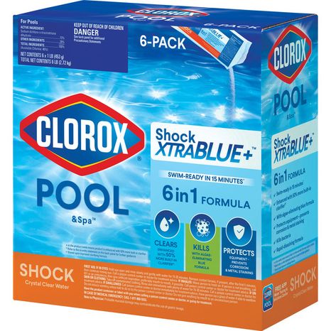 Clorox Shock, Xtra Blue 2, 6-Pack