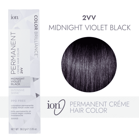 ion Permanent Crème Hair Color - 2VV Midnight Violet Black