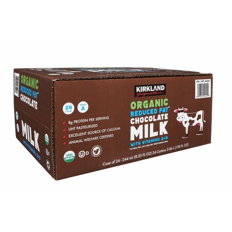 Kirkland Signature Organic 2% Chocolate Milk, 24 x 8.25 oz