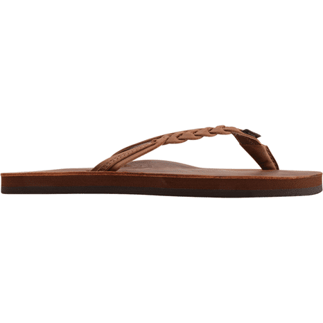 Rainbow Sandals Women's Flirty Braidy Flip-Flops - Dark Brown - L