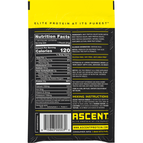 Ascent Whey, Vanilla Bean