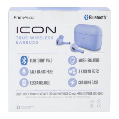 Prime Audio Icon Wireless Bluetooth Earbuds With Microphone