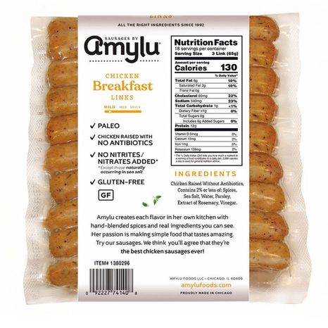 Amylu Breakfast Links, Chicken