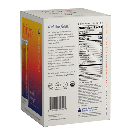 Hiyo Peach Mango, Organic Social Tonic