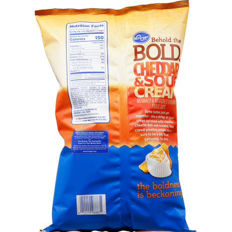 Kroger Potato Chips, Cheddar & Sour Cream, Ripples