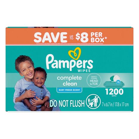 Pampers Complete Clean Wipes 1200 Count 15X