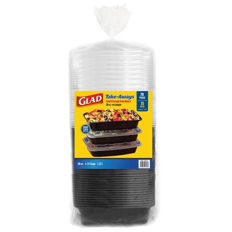 Glad Take-Aways Rectangle Food Containers With Lids