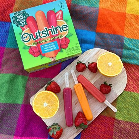 Outshine No Sugar Added Strawberry, Tangerine & Raspberry Fruit Bars Variety Pack