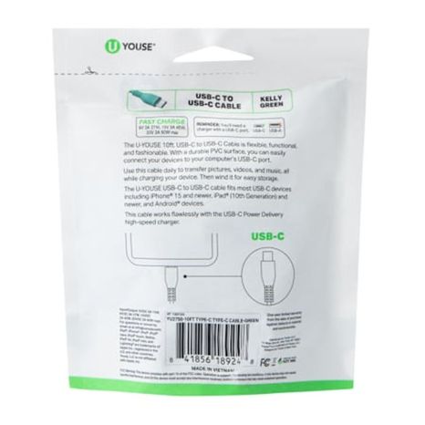 USB-C to USB-C Cable - Green
