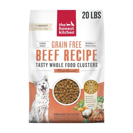 The Honest Kitchen Whole Food Clusters Grain Free Beef Dry Dog Food, 20 lb Bag