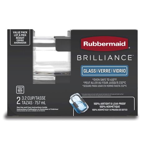 Rubbermaid Brilliance Brilliance Glass Container 2 Count