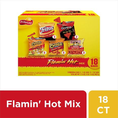 Frito Lay Flamin' Hot Mix Snacks Variety Pack