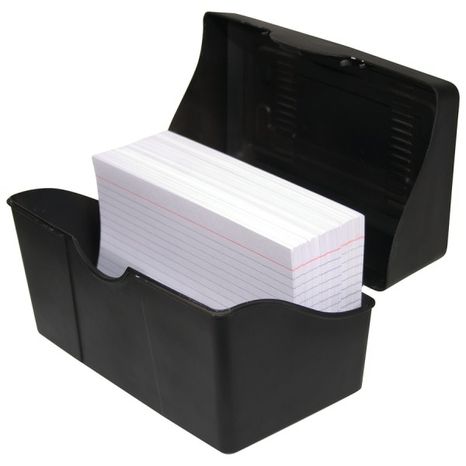 Innovative Storage Designs 300-Card Capacity Plastic Card File - Black - 4" x 6"