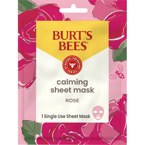 Burt's Bees Calming Sheet Mask with Rose, 99% Natural Origin