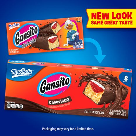 Marinela Gansito, 8 ct, Chocolatey, Filled Snack Cake, Snack Cakes, 14.08 oz