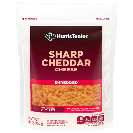 Harris Teeter Shredded Cheese, Sharp Cheddar
