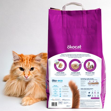 okocat Low Tracking, Clumping Mini Pellets, Natural Wood Cat Litter