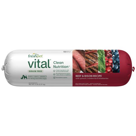 Freshpet Vital, Fresh Dog Food, Grain Free Beef & Bison Recipe Roll