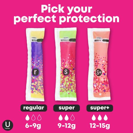 U by Kotex Click Compact Unscented Tampons, Super