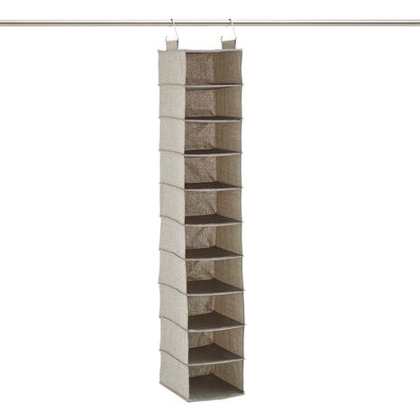 The Container Store 10-Compartment Wide Hanging Closet Organizer - Grey