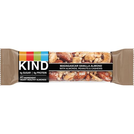 KIND Healthy Snack Bar, Madagascar Vanilla Almond, 4g Sugar | 6g Protein, Gluten Free Bars, 1.4 Oz, 1 Count