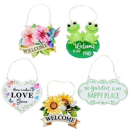 Spring Garden Hanging Welcome Sign