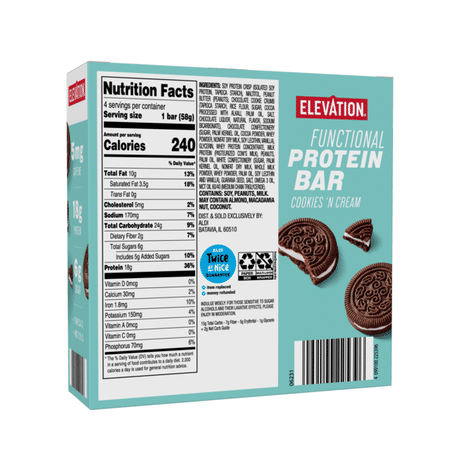 Elevation Functional Protein Bar, Cookies 'N Cream