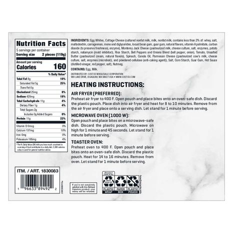 Kirkland Signature Egg White With Cheese Trio & Peppers Egg Bites