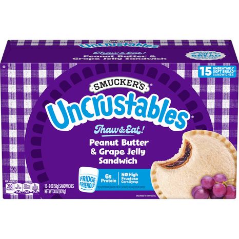 Smucker's Uncrustables Peanut Butter & Grape Jelly Sandwiches, Frozen
