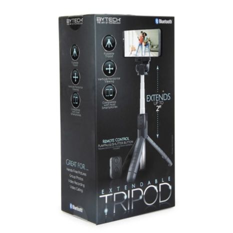 Bytech Extendable Phone Tripod With Remote - 28"