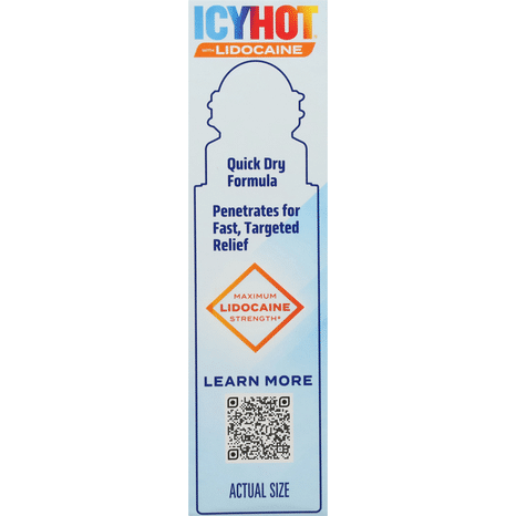 Icy Hot Maximum Strength No-Mess Roll On Pain Relief with Lidocaine