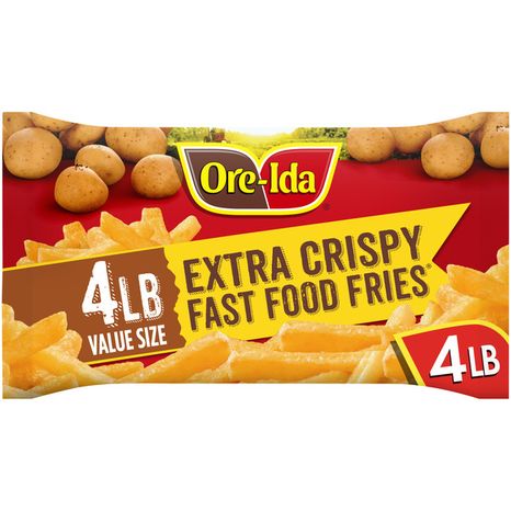 Ore-Ida Extra Crispy Fast Food French Fries Fried Food Snacks Frozen Potatoes Value Size