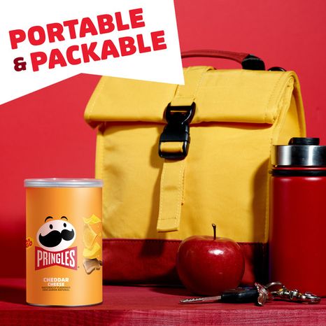 Pringles Cheddar Cheese Potato Crisps Chips, Lunch Snacks, Grab N' Go Snack Pack, 2.5 oz