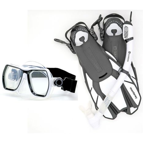 GUARDIAN Adults' Monterey Snorkel Set, S/M - White