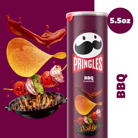 Pringles BBQ Potato Crisps Chips, Lunch Snacks, 5.5 oz