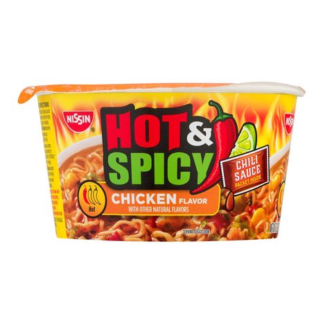 Nissin Ramen Noodle Soup, Hot & Spicy, Chicken