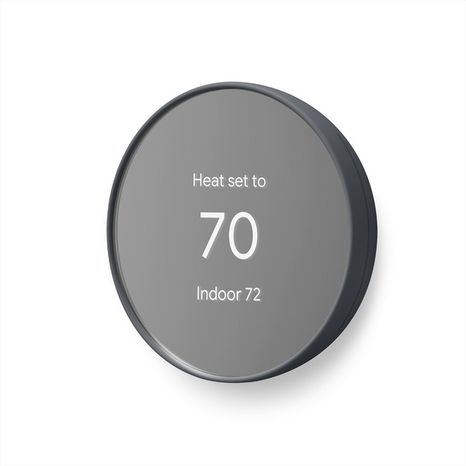 Google Charcoal Programmable Smart Wi-Fi Nest Thermostat for Home