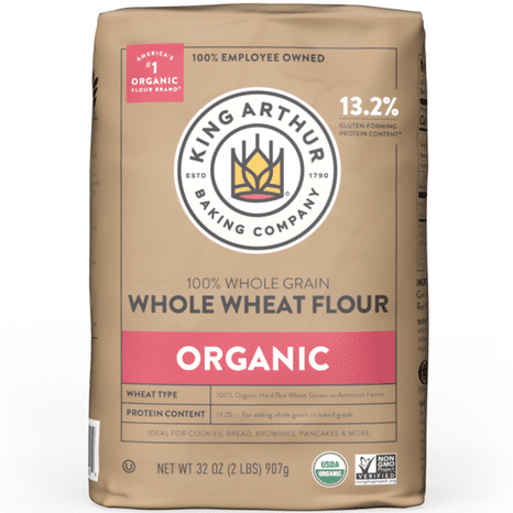 King Arthur Baking Company 100% Organic Whole Wheat Flour, 100% Whole Grain, Non-GMO Project Verified
