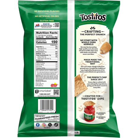 Tostitos Tortilla Chips, Hint of Lime Flavored