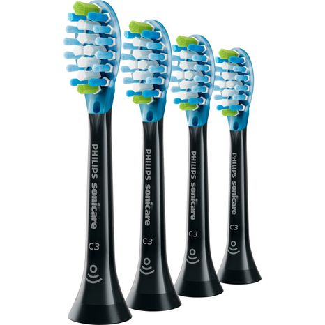 Philips Sonicare C3 Premium Plaque Control Replacement Toothbrush Heads, HX9044/95, BrushSync Technology, Black