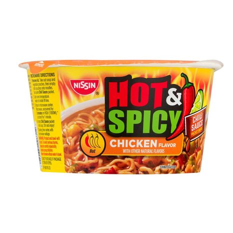 Nissin Ramen Noodle Soup, Hot & Spicy, Chicken