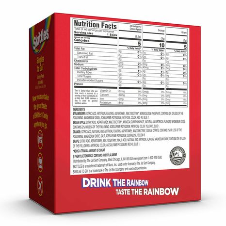 Skittles Zero Sugar, Variety Pack Singles To Go Drink Mix