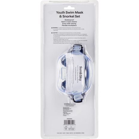Sun & Sky Shatterproof Youth Swim Mask & Snorkel Set